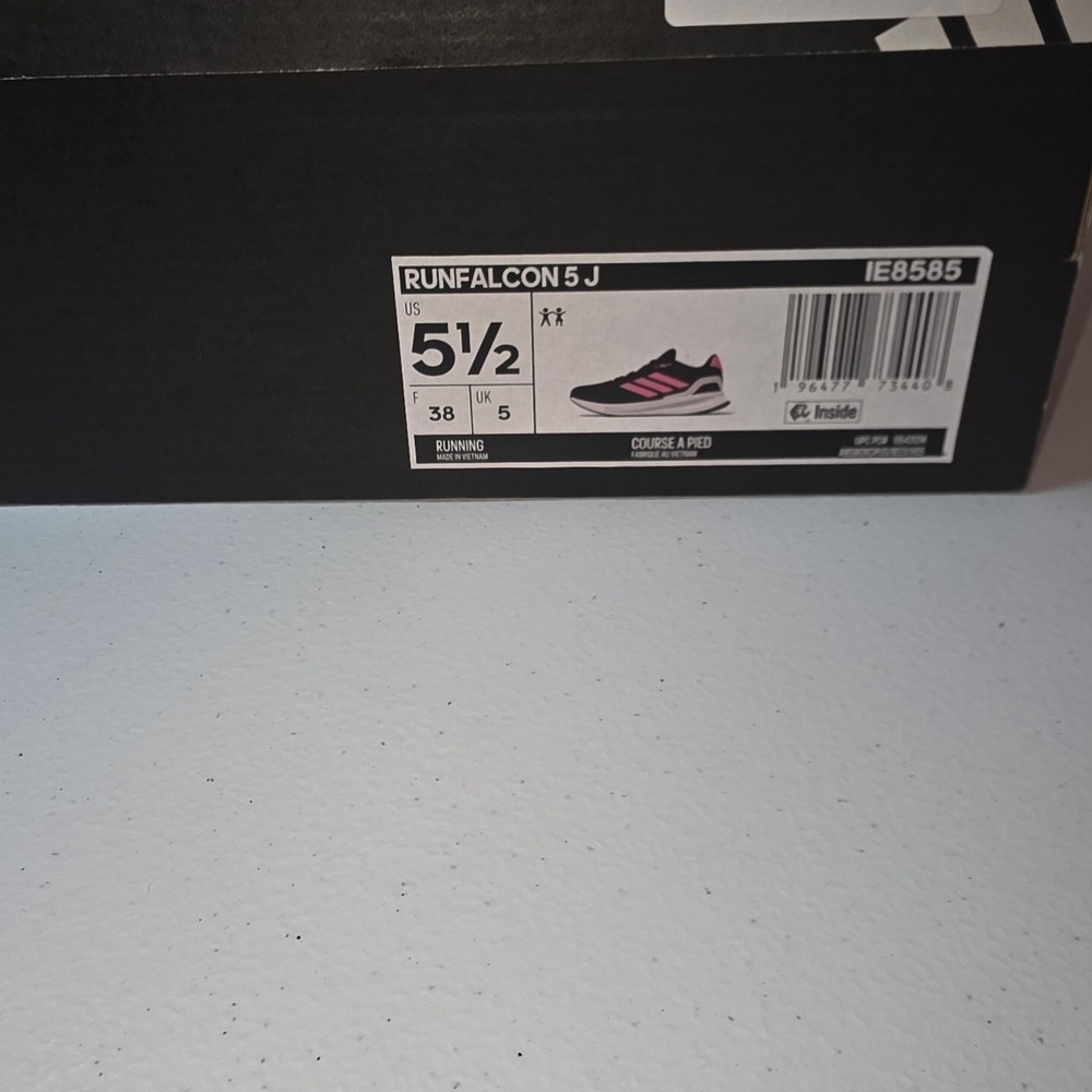 Adidas‎ Runfalcon 5 J Kids Running Shoes Black Pink Silver IE8585 Size 5.5Y NEW - Picture 6 of 6